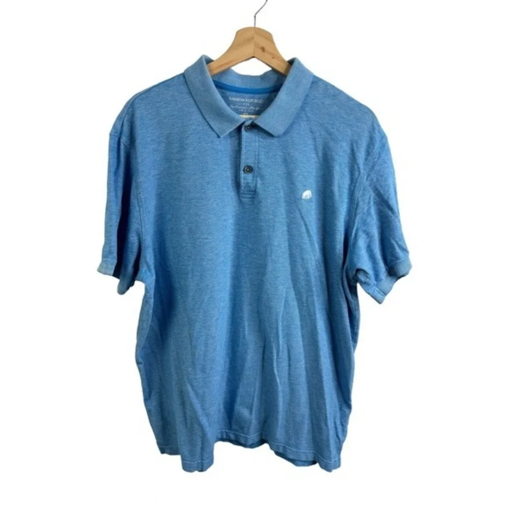 Banana Republic Size XL Men's Polo Golf‎ Shirt Blue Short Sleeve 100% Cotton